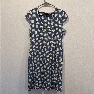 Toad&Co Blue and White Midi Dress Size L
